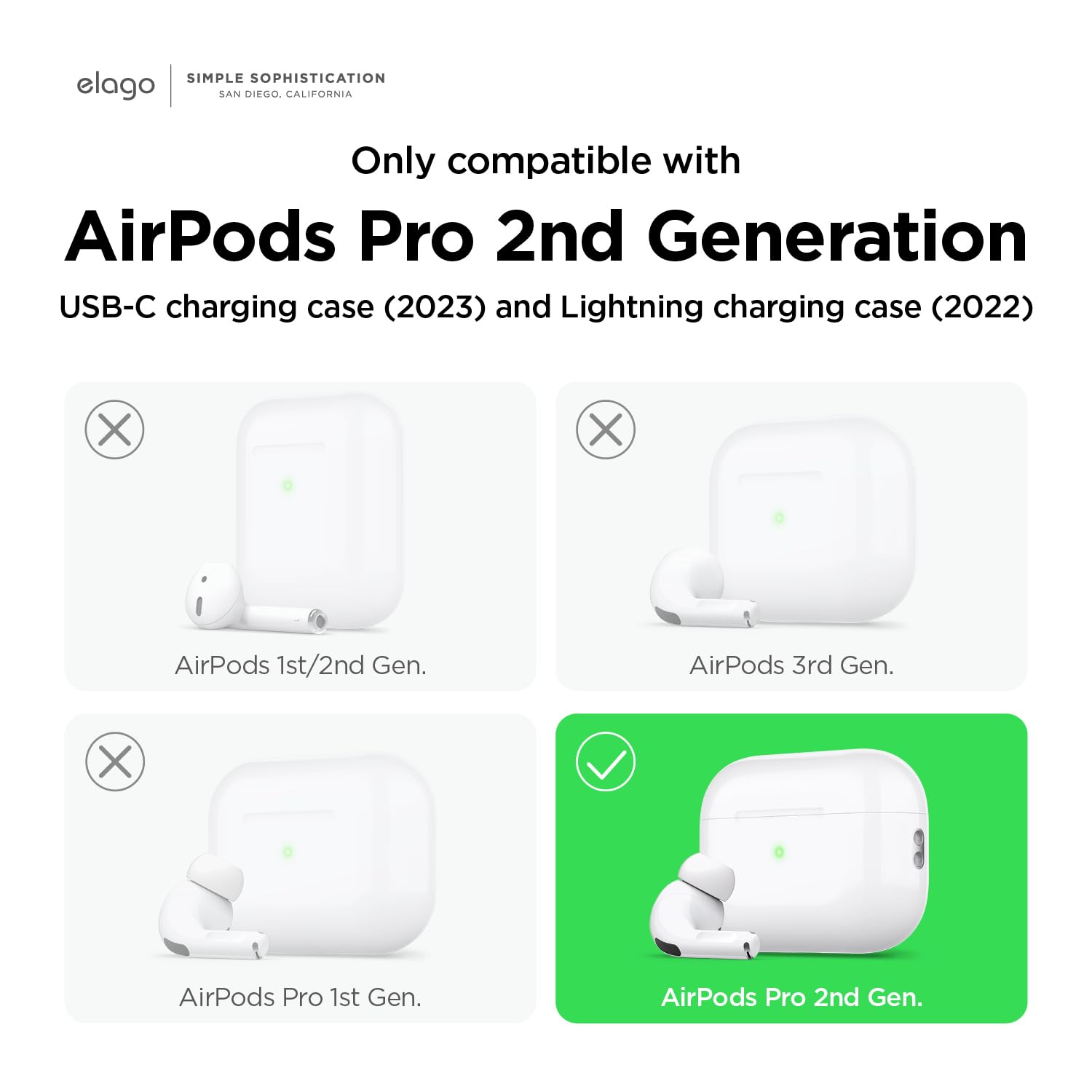 Silicone Case Compatible with Apple AirPods Pro 2nd Generationase Cover (2022), (Multicolour)